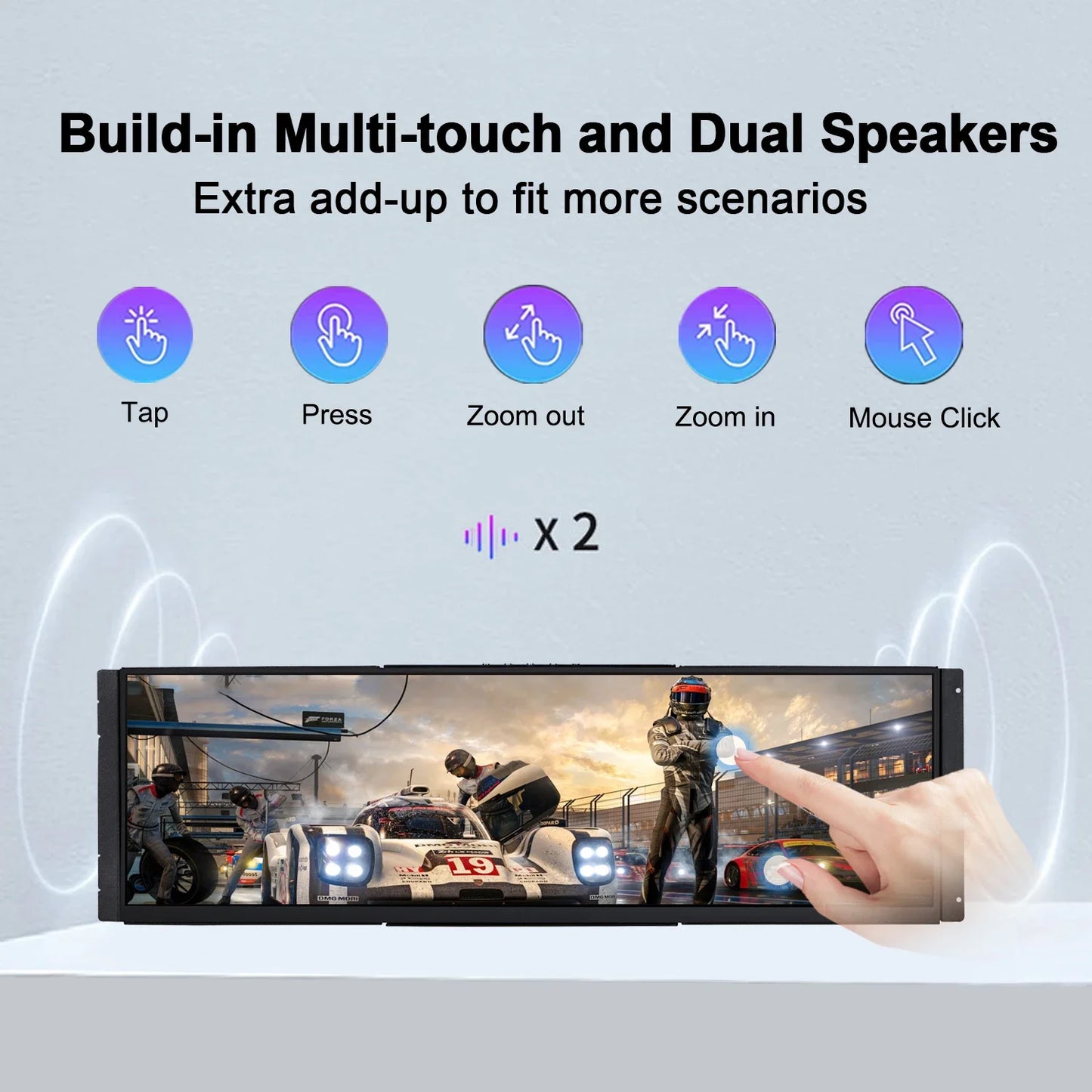 Wisecoco 12.6/14.5 Inch 2K IPS PC Laptop Gaming Touch Screen Monitor CPU GPU Temperature Monitoring Display for Y60/Y70 Case