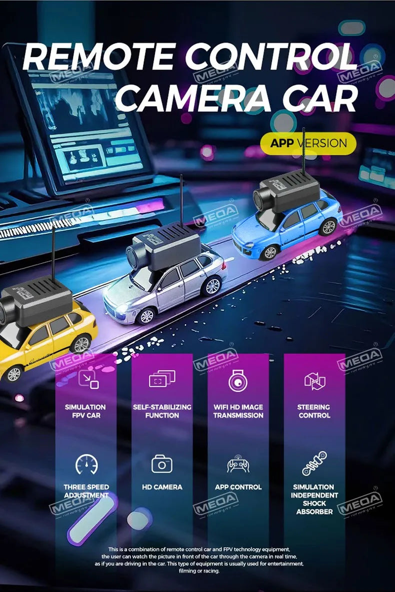 Wltoys 6401-C 1/64 FPV Mini RC Car&Runway Mats 2.4GHz First Person View Gyroscope Remote Control Car with HD Camera Racing Toy