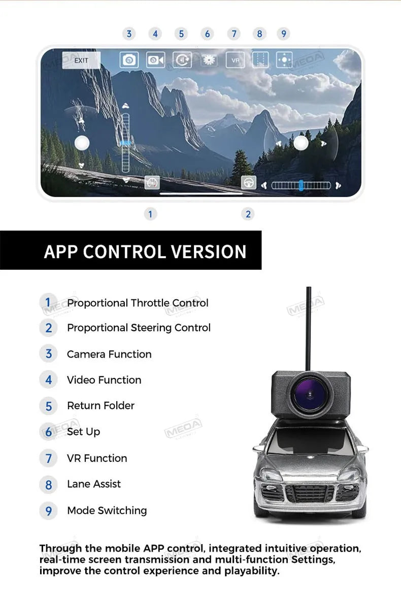 Wltoys 6401-C 1/64 FPV Mini RC Car&Runway Mats 2.4GHz First Person View Gyroscope Remote Control Car with HD Camera Racing Toy