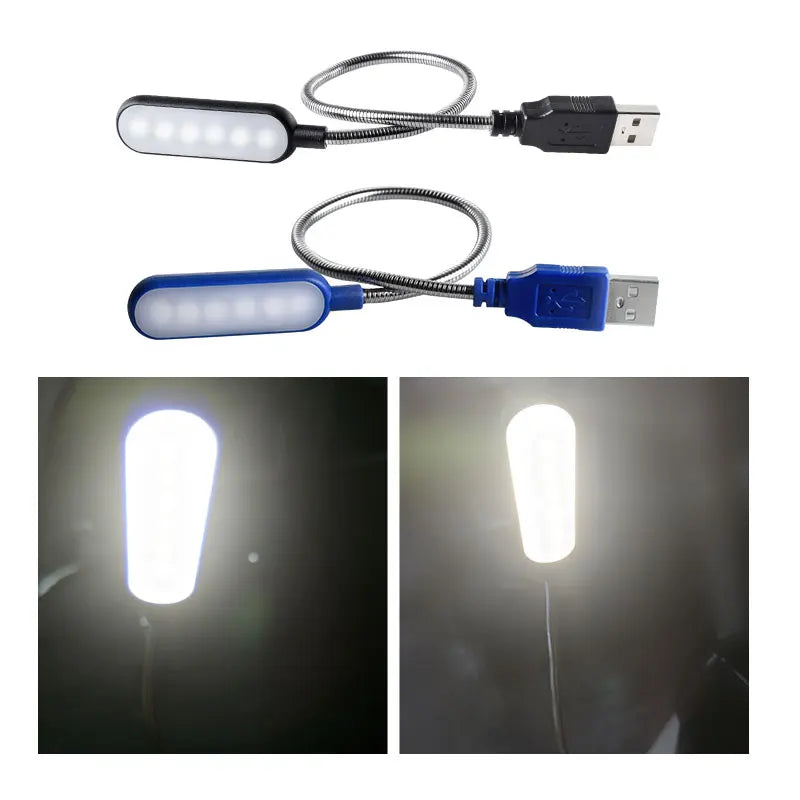 1pc Mini USB LED Lamp With Flexible Arm Portable LED Reading Light Eye-Protection Energy-Saving Mini Night Light Laptop Desktop