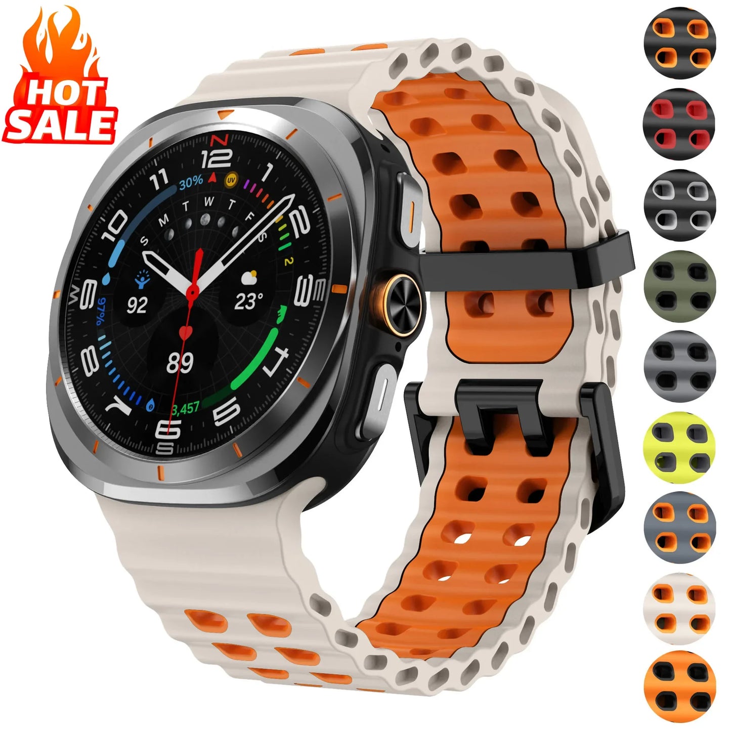 Marine Band For Samsung Galaxy Watch Ultra Strap 47mm Accessories Sport Silicone Correa Bracelet Galaxy Watch 7 ultra 47mm Strap