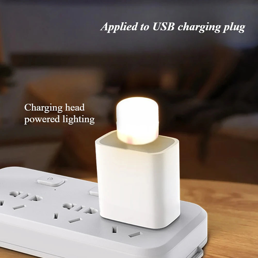 USB Light Mini LED Lamp Lights Table Room Plug Night Book Reading Decorating Items Warm White Eye Protections Wholesale Bedroom