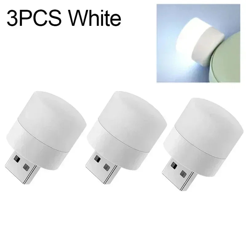 USB Light Mini LED Lamp Lights Table Room Plug Night Book Reading Decorating Items Warm White Eye Protections Wholesale Bedroom