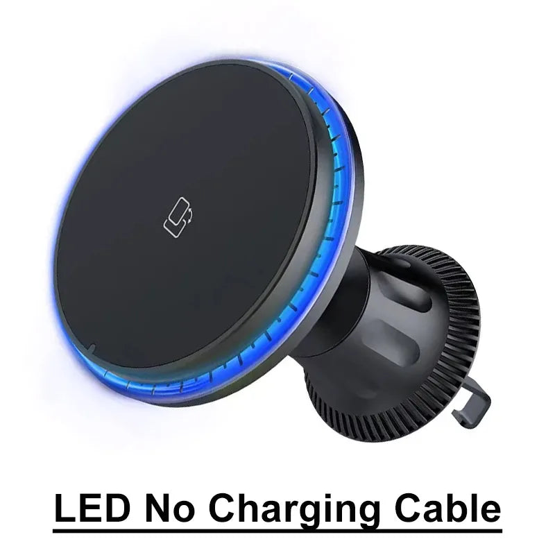 30W RGB Magnetic Car Wireless Charger For iPhone 12 13 14 15 Pro Max Macsafe Car Phone Holder Stand Mount Fast Charging Station