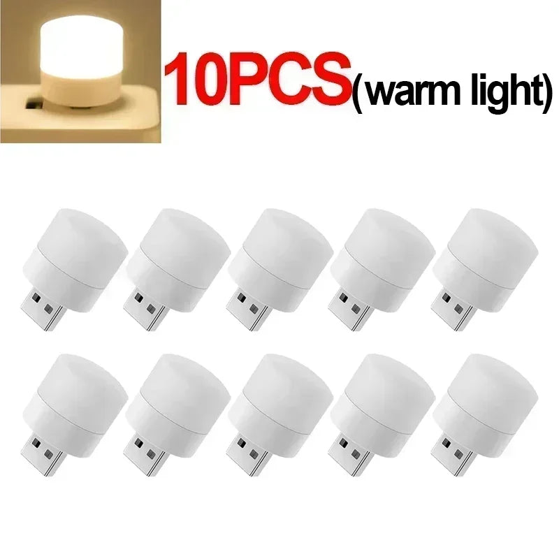 USB Light Mini LED Lamp Lights Table Room Plug Night Book Reading Decorating Items Warm White Eye Protections Wholesale Bedroom