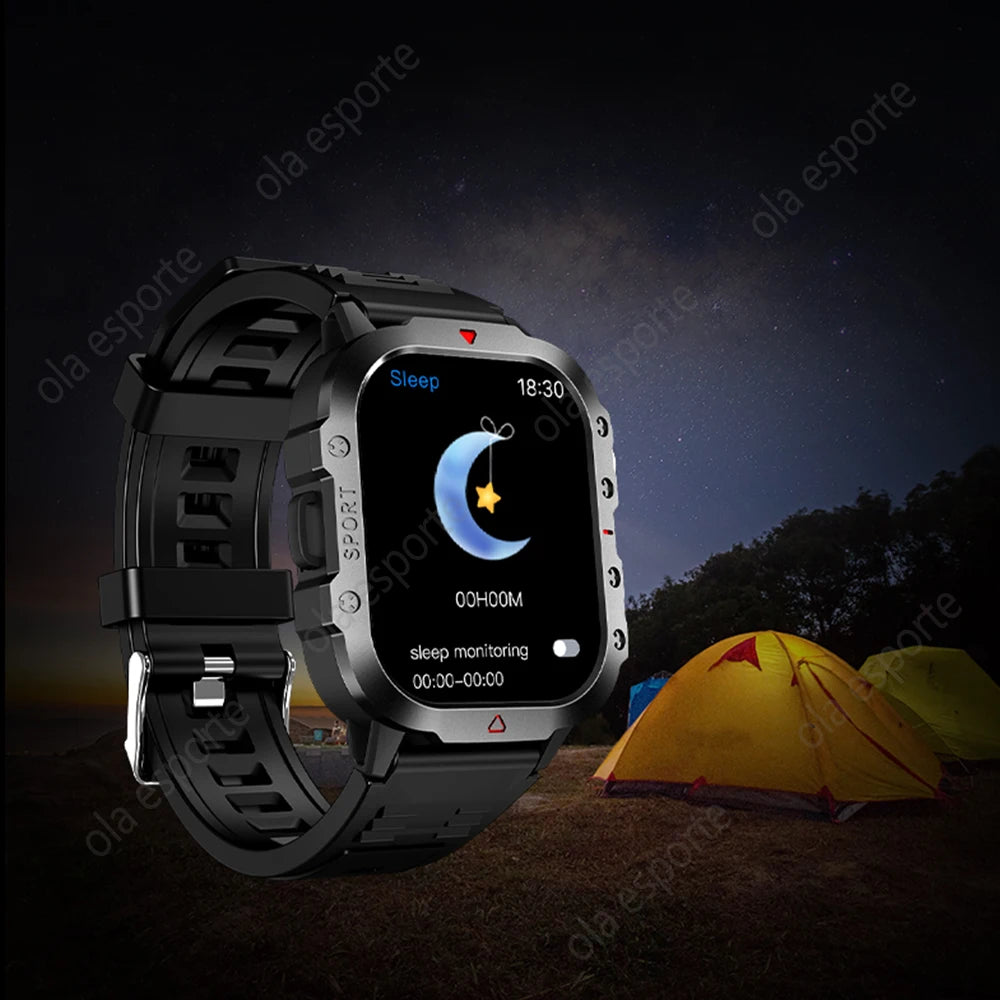 2025 New LED Flashlight Men Outdoor Smart Watch Wireless Call Sports Fitness Tracker Health Monitor Smartwatch For Xiaomi Huawei