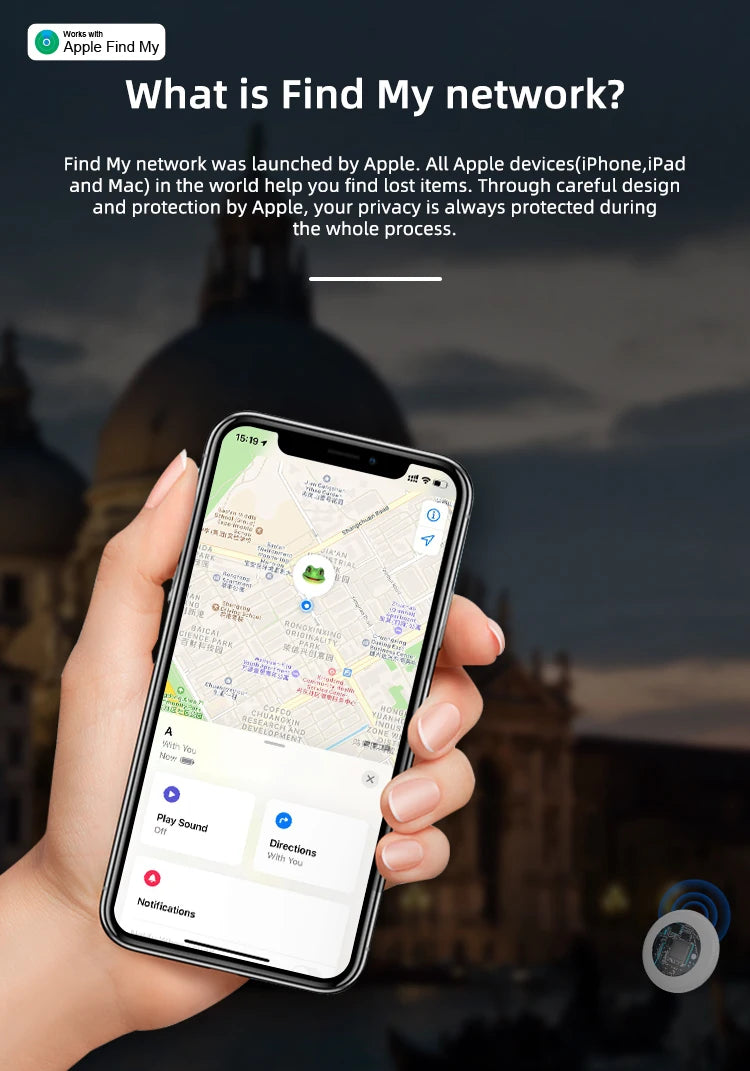 Timethinker Bluetooth GPS Tag Tracker Smart Locator Bag Kids Finder Works with Apple Find My ITag Anti Lost Reminder Device MF1