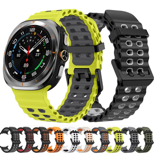 Marine Band For Samsung Galaxy Watch Ultra Strap 47mm Accessories Sport Silicone Correa Bracelet Galaxy Watch 7 ultra 47mm Strap