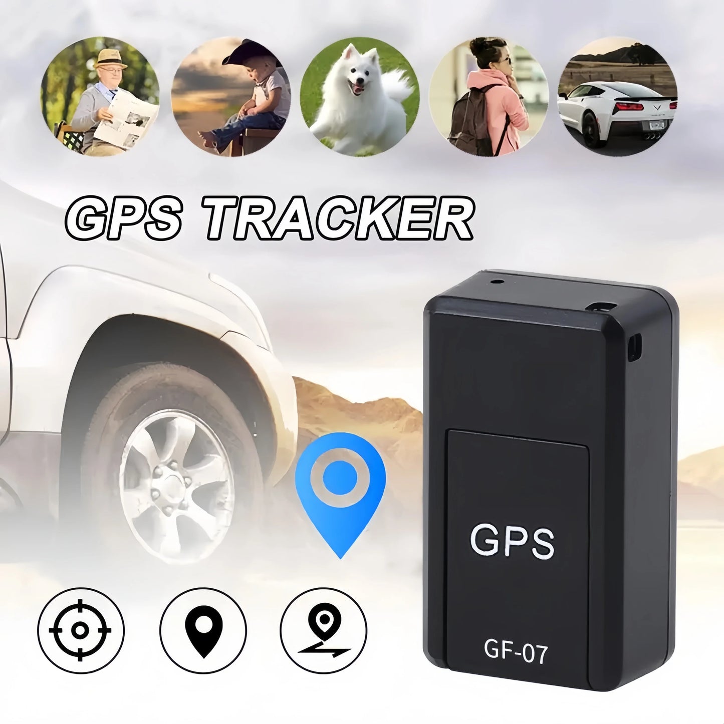 Mini GF07 GPS Tracker | Real-Time Tracking | Anti-Theft Alarm | Strong Magnetic Mount | SIM Message Positioner
