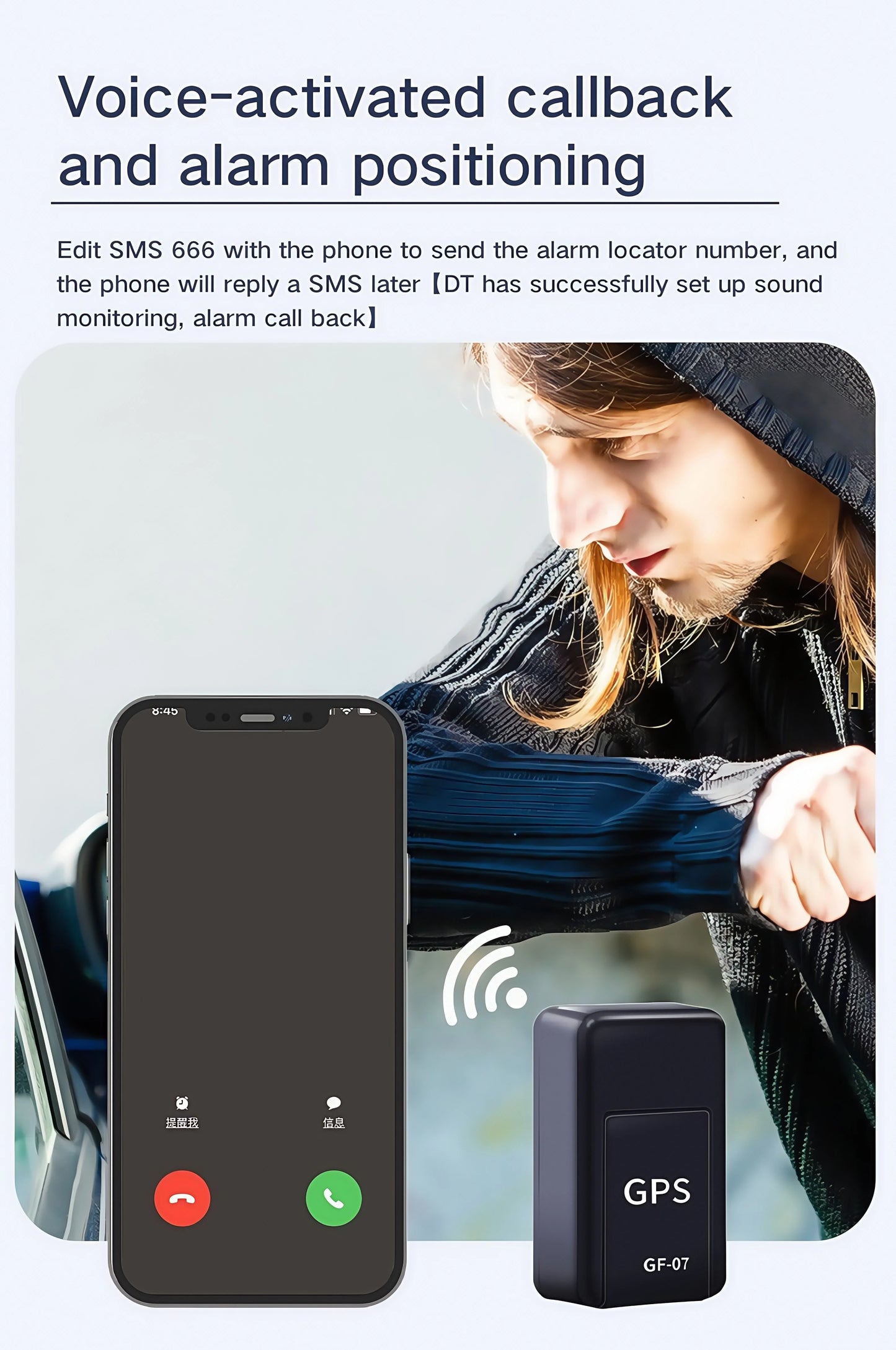 Mini GF07 GPS Tracker | Real-Time Tracking | Anti-Theft Alarm | Strong Magnetic Mount | SIM Message Positioner