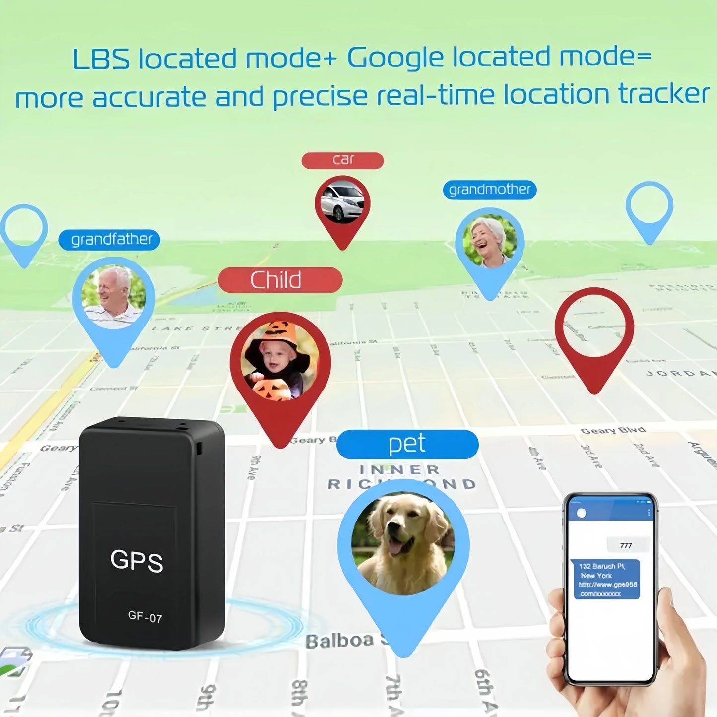 Mini GF07 GPS Tracker | Real-Time Tracking | Anti-Theft Alarm | Strong Magnetic Mount | SIM Message Positioner