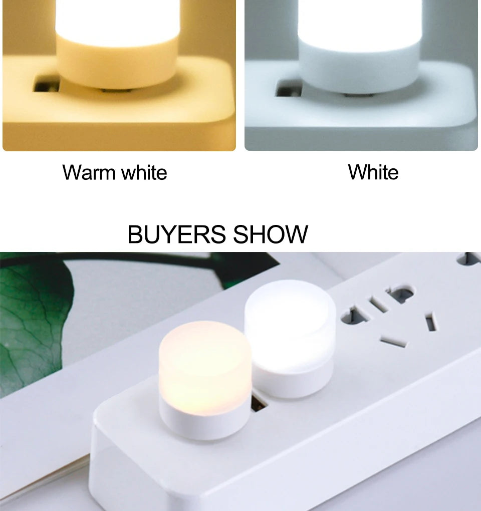 USB Light Mini LED Lamp Lights Table Room Plug Night Book Reading Decorating Items Warm White Eye Protections Wholesale Bedroom