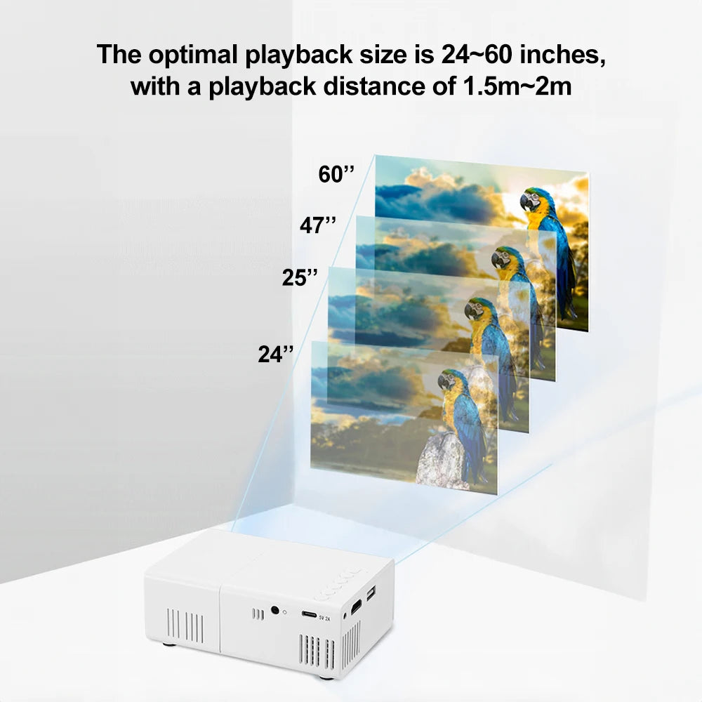 Mini Projector Multimedia LED Home Theater 1080P Portable Projector Devices USB/SD/AV/Hd for Outdoor Movie