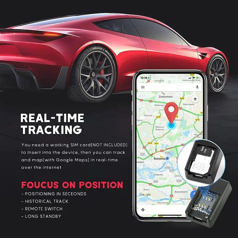 Vehicle GPS tracker, mini magnetic GPS real-time car locator, full coverage, long standby tracker