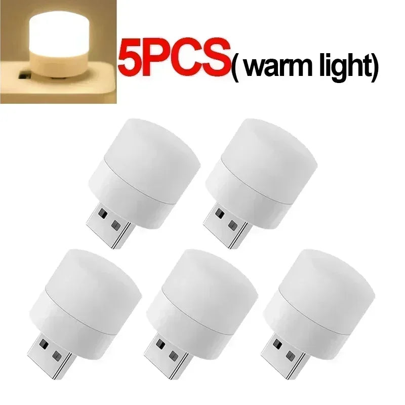 USB Light Mini LED Lamp Lights Table Room Plug Night Book Reading Decorating Items Warm White Eye Protections Wholesale Bedroom