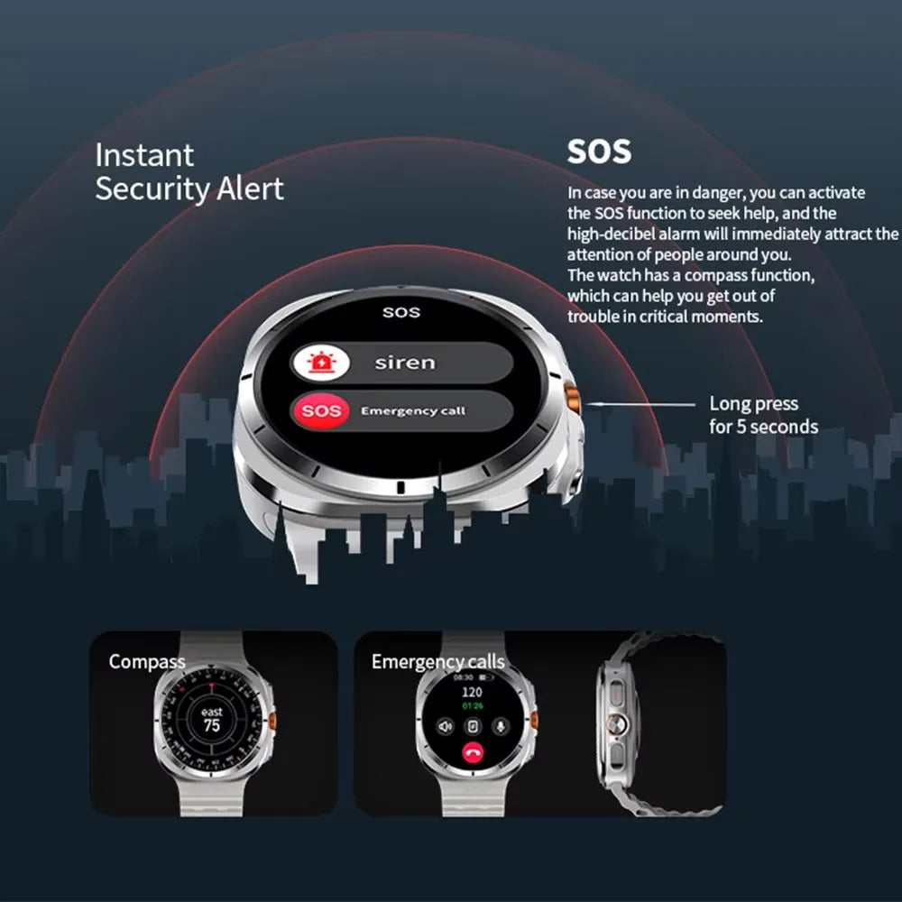 New 2025 Galaxy Watch 7 Ultra 47mm Smart Watch Bluetooth Call Men GPS NFC AMOLED Fitness Tracker Health Smartwatch For Samsung
