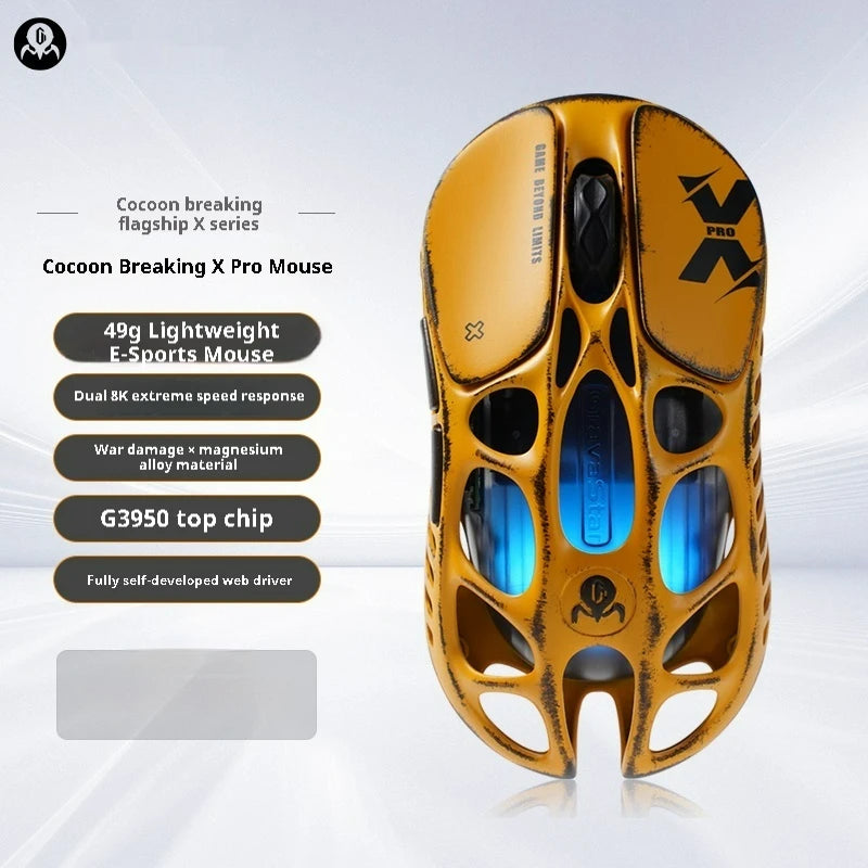Gravastar Mercury X Pro Gaming Mouse E-sport PAW3950 Flagship Sensor Customized Magnesium Alloy Lightweight Design 8K Dongle