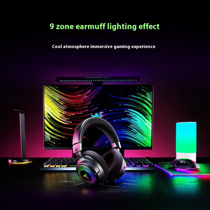 Razer Kraken V4 Wireless Gaming Headphones With Mic 3-Mode RGB THX Spatial Sound Long Endurance Bluetooth Gamer Headset Custom